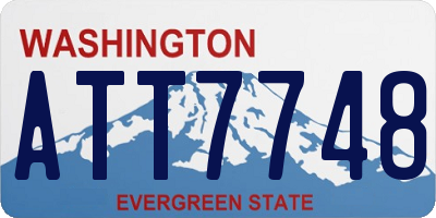 WA license plate ATT7748