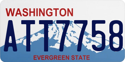 WA license plate ATT7758