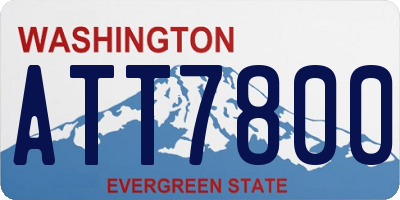 WA license plate ATT7800