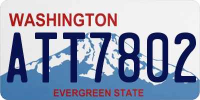 WA license plate ATT7802