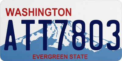 WA license plate ATT7803
