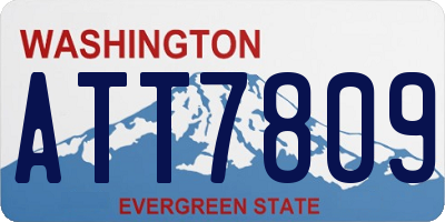 WA license plate ATT7809