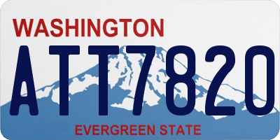 WA license plate ATT7820