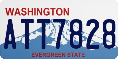 WA license plate ATT7828