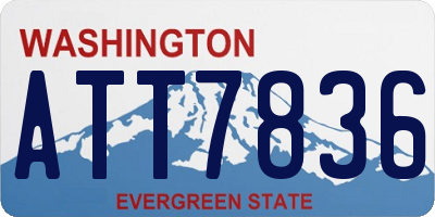 WA license plate ATT7836