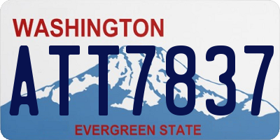 WA license plate ATT7837