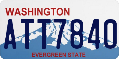 WA license plate ATT7840