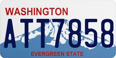 WA license plate ATT7858