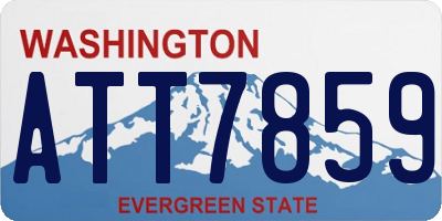 WA license plate ATT7859