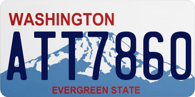 WA license plate ATT7860
