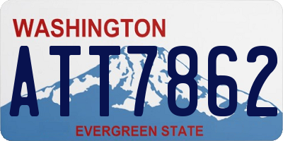WA license plate ATT7862