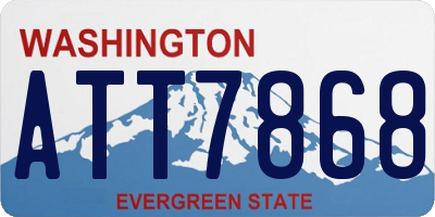 WA license plate ATT7868
