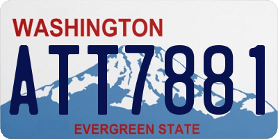 WA license plate ATT7881