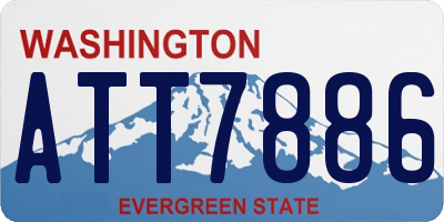 WA license plate ATT7886