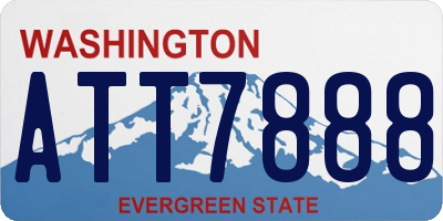 WA license plate ATT7888