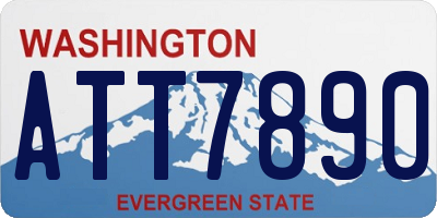 WA license plate ATT7890