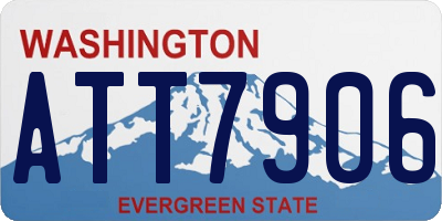 WA license plate ATT7906
