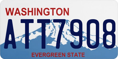 WA license plate ATT7908