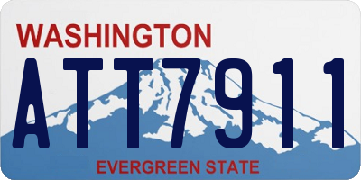 WA license plate ATT7911