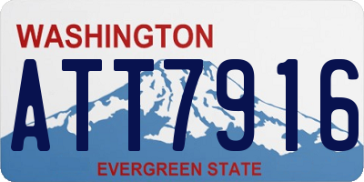 WA license plate ATT7916