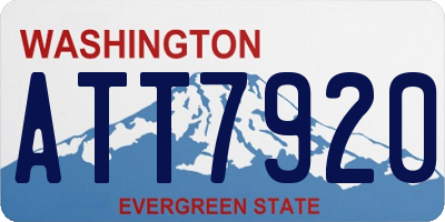 WA license plate ATT7920