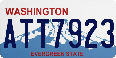 WA license plate ATT7923