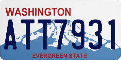 WA license plate ATT7931