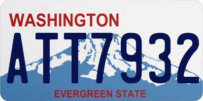 WA license plate ATT7932