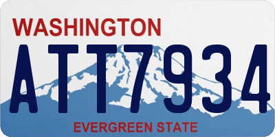 WA license plate ATT7934