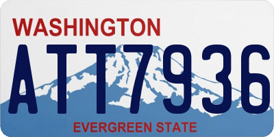 WA license plate ATT7936