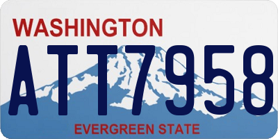 WA license plate ATT7958