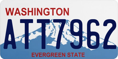 WA license plate ATT7962