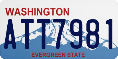 WA license plate ATT7981