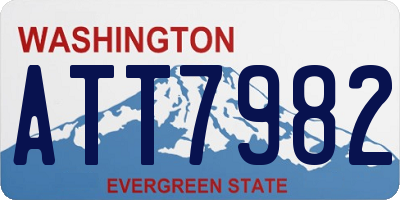 WA license plate ATT7982