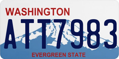 WA license plate ATT7983