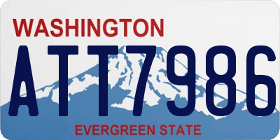 WA license plate ATT7986