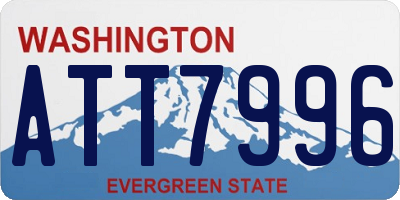 WA license plate ATT7996