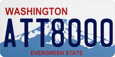 WA license plate ATT8000