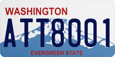 WA license plate ATT8001