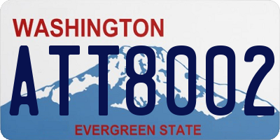 WA license plate ATT8002