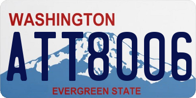 WA license plate ATT8006