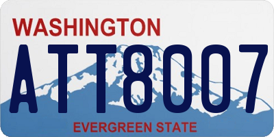 WA license plate ATT8007