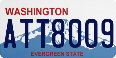 WA license plate ATT8009