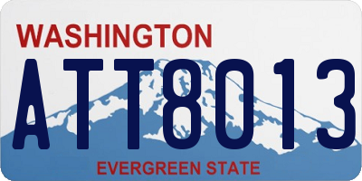WA license plate ATT8013