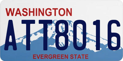 WA license plate ATT8016
