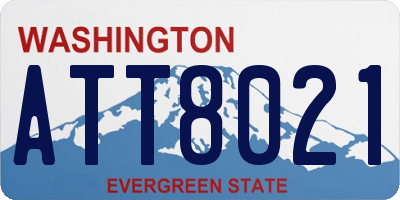 WA license plate ATT8021