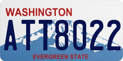 WA license plate ATT8022