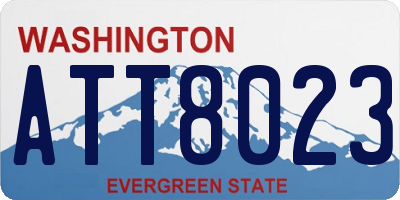 WA license plate ATT8023