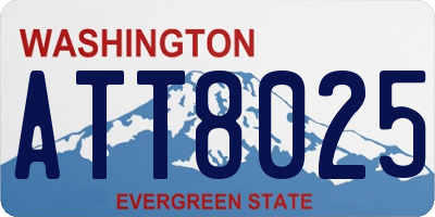 WA license plate ATT8025