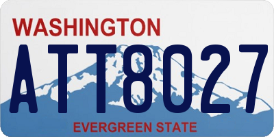 WA license plate ATT8027